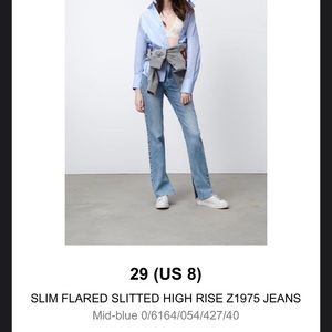 Zara Denim Slitted Flares